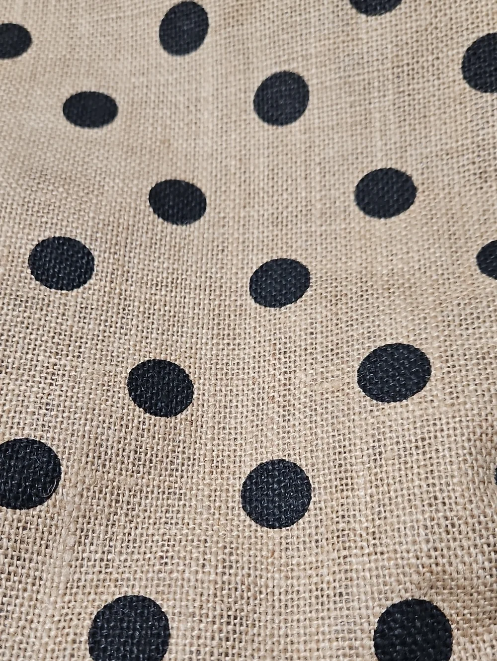 Monogrammed Polka Dot Natural Jute Tote with Black Handles